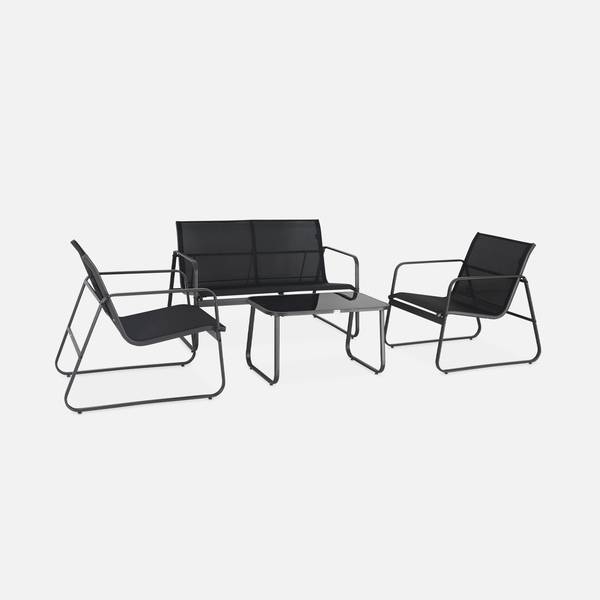 Compact 4-Piece Balcony & Terrace Outdoor Lounge Set - Anthracite