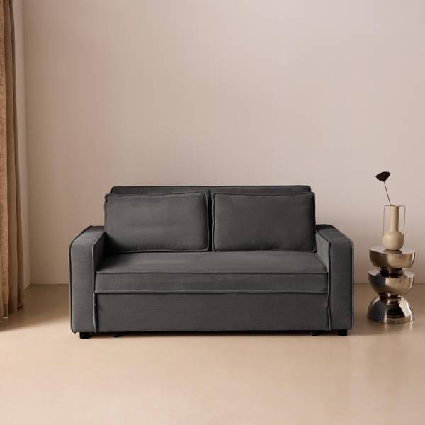 Contemporary Ribbed Corduroy 3-Seater Sofa - Pearl Grey