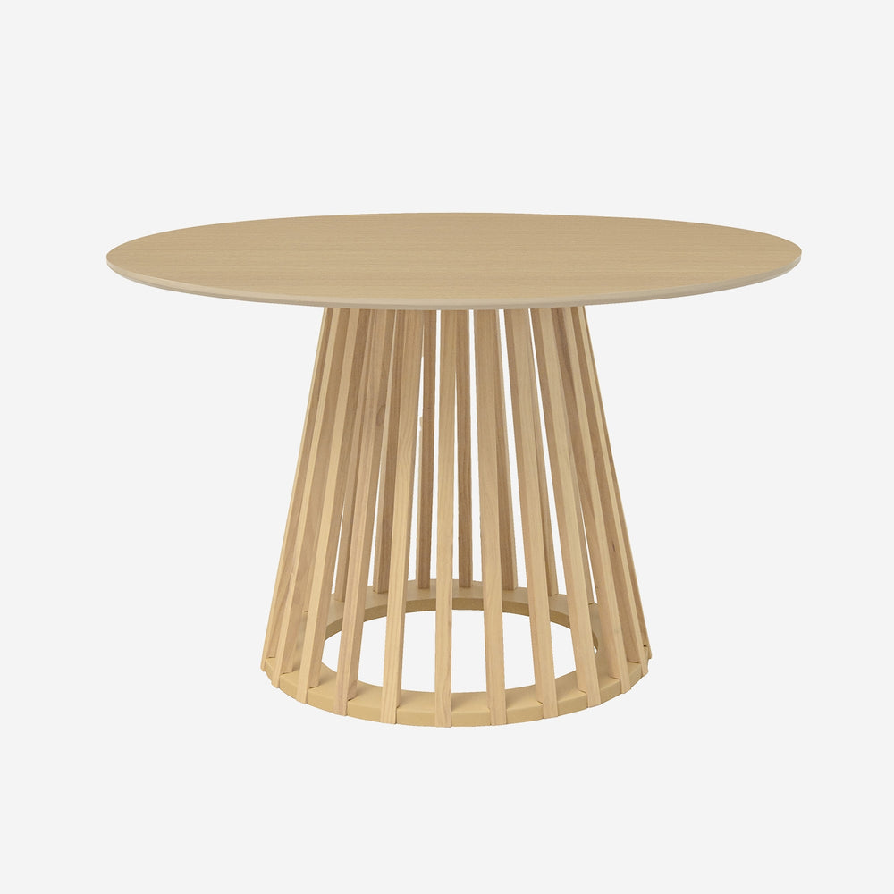 Clara 120cm Round Scandinavian Oak-Finish Dining Table
