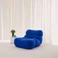 Mid-Century Modern Tufted Velvet Lounge Armchair - Midnight Blue