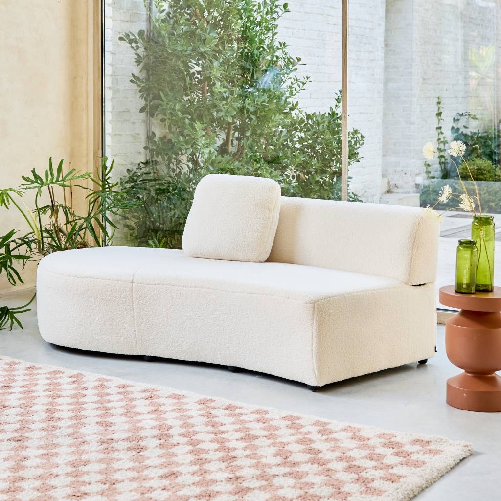 Scandinavian Reversible L-Shaped Bouclé Corner Sofa - Off-White