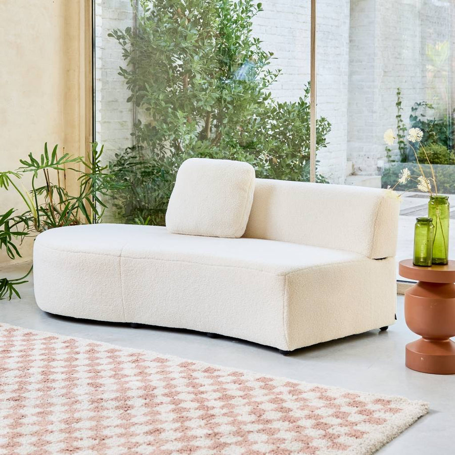 Scandinavian Reversible L-Shaped Bouclé Corner Sofa - Off-White